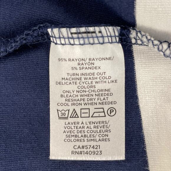 Loft Blue Striped Rayon Sleeveless Casual Dress Size SP - Picture 5 of 7